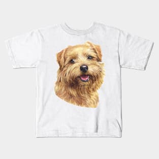 Norfolk Terrier Watercolor Art Kids T-Shirt